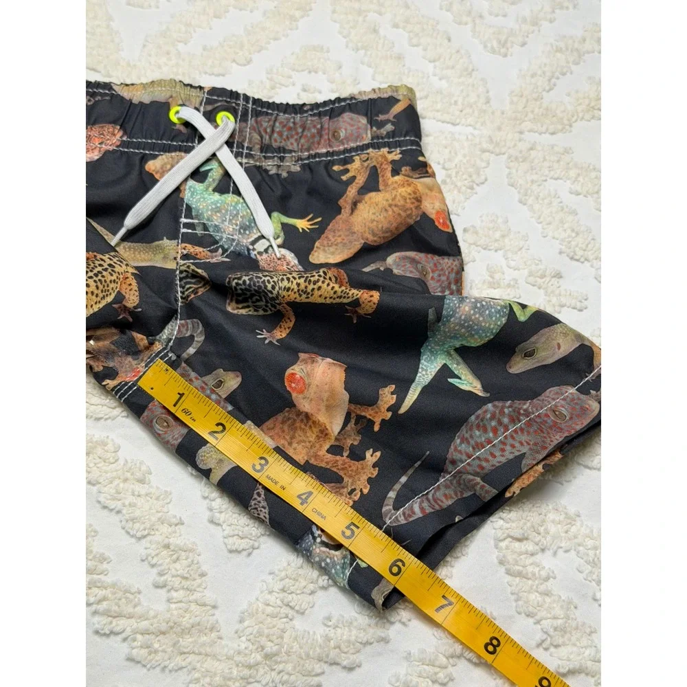 Crazy 8 Lizard Gecko Print Swim Trunks‎ 3T Toddler Boys Board Shorts Summer